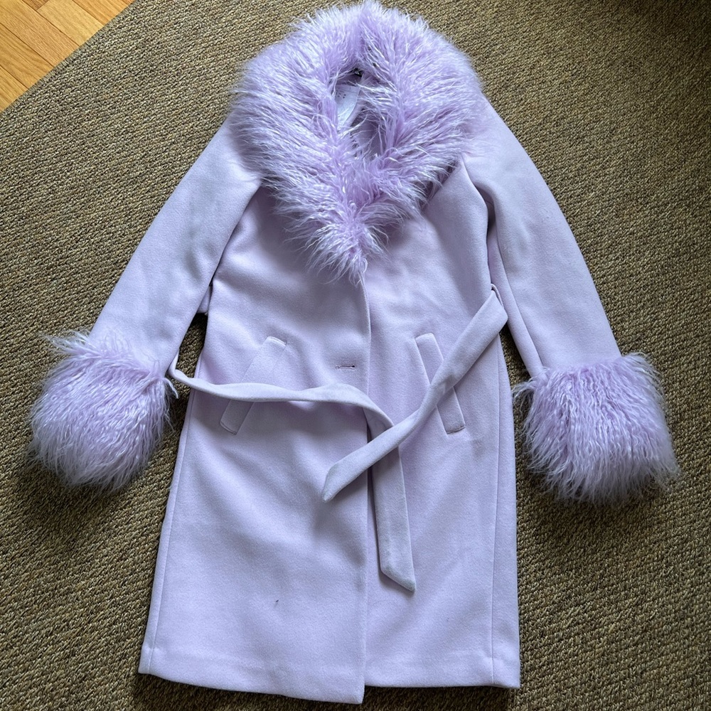 Purple fur coat